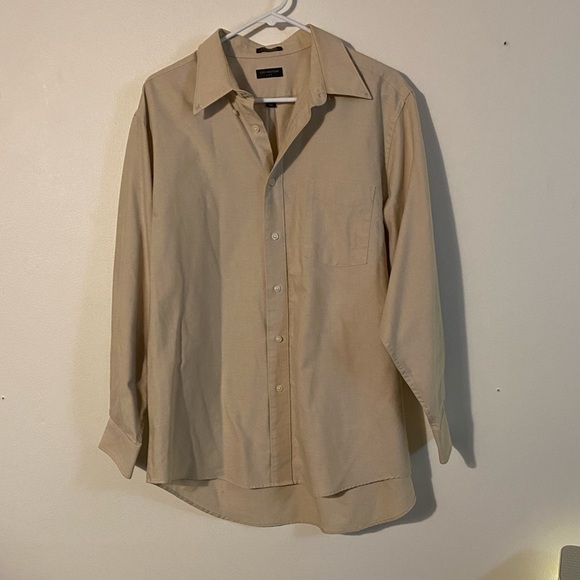 Covington Beige Dress Shirt with Pointed Collar and Long Sleeves - Picture 1 of 3